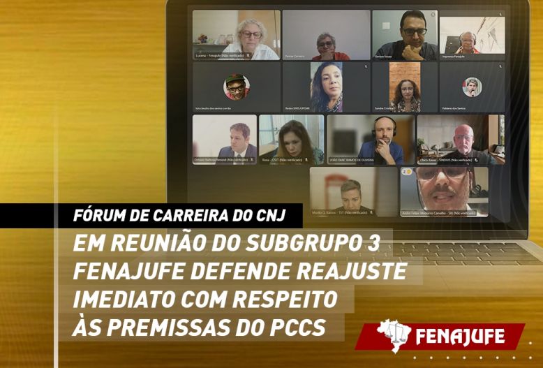 Fórum de carreira: em reunião do subgrupo 3 Fenajufe defende reajuste imediato com respeito às premissas do PCCS