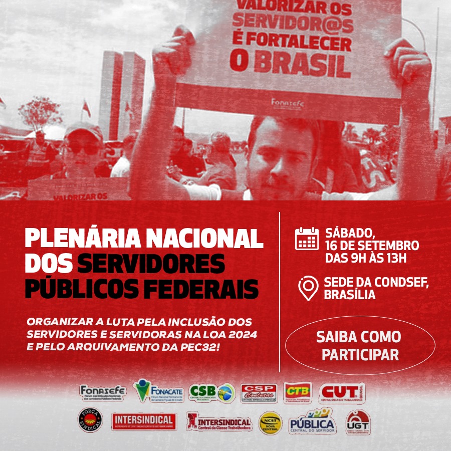 Fenajufe orienta participação dos sindicatos de base na Plenária Nacional dos Servidores Públicos Federais