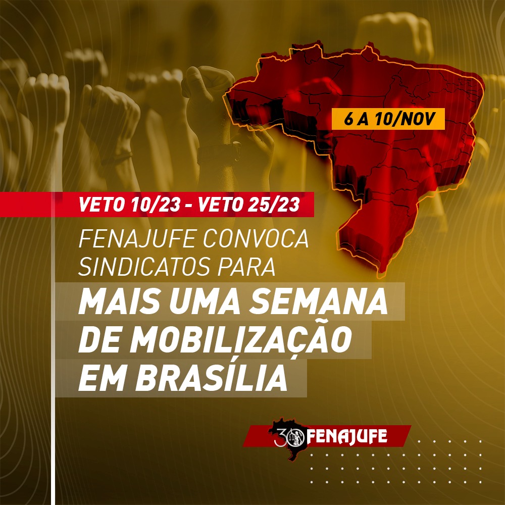 Fenajufe convoca sindicatos de base para nova semana de mobilização em Brasília