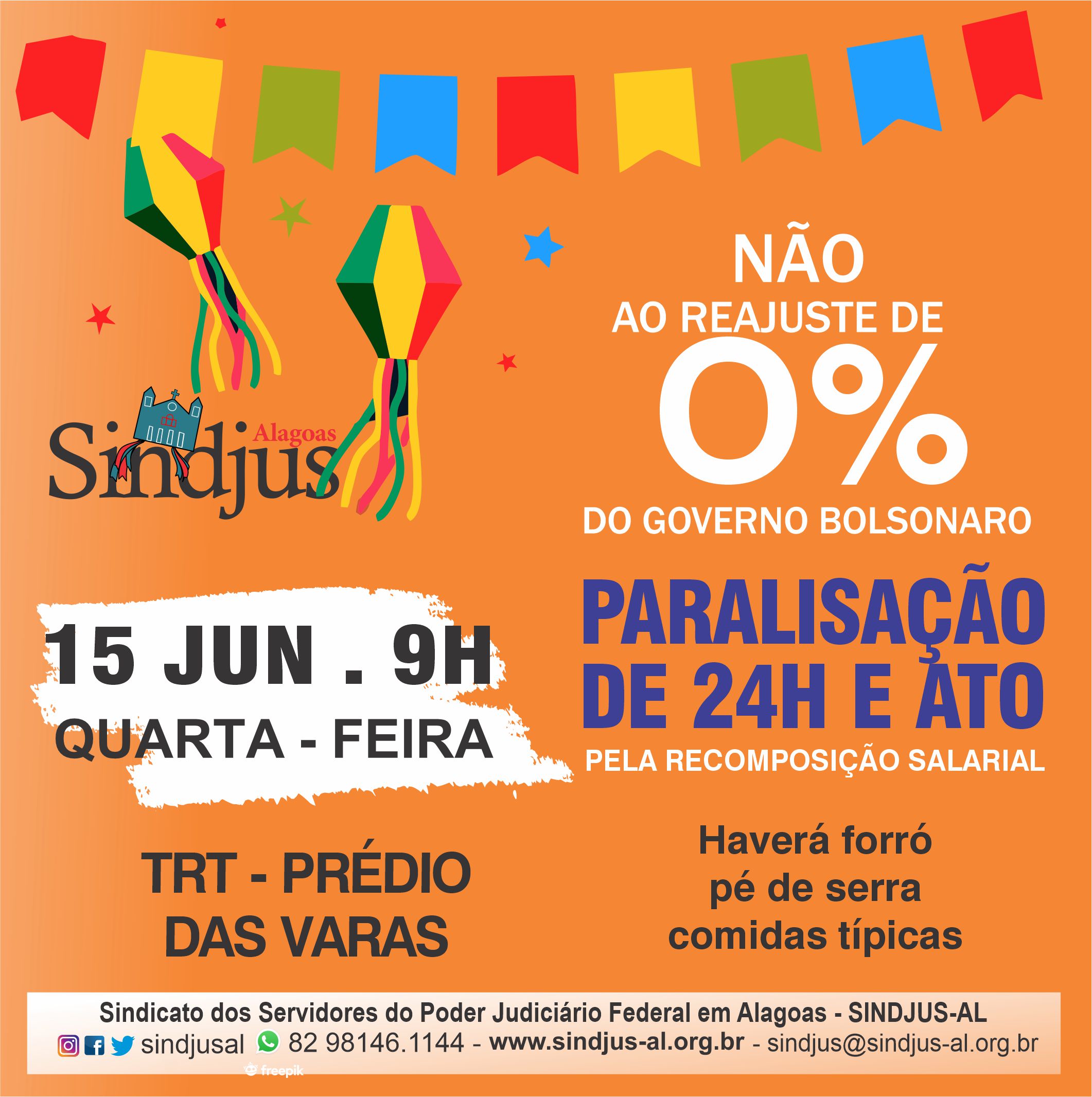 Servidores do Judiciário Federal de Alagoas farão paralisação de 24h contra o reajuste de 0% nesta quarta-feira (15)